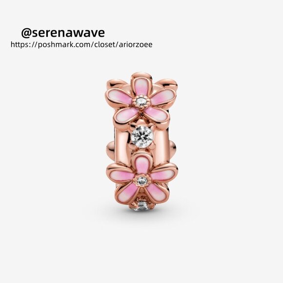 Pandora Pink Daisy Spacer Clip Charm - Picture 4 of 5